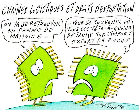 Dessin: Une nouvelle interdiction américaine menace la production de mémoires